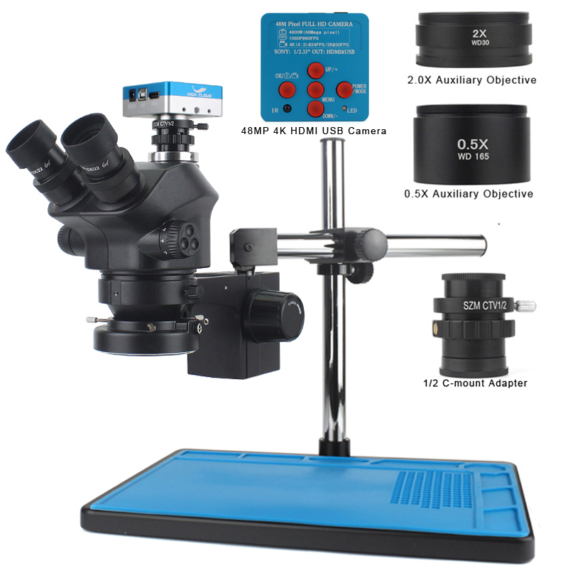 Simul-Focal Industrial Microscope 4K Hdmi - Microscope trinoculaire stéréo 48MP 4K HDMI