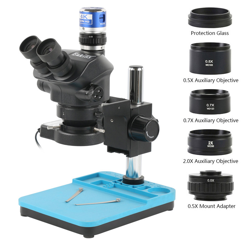 Simul-Focal Industrial Microscope 4K Hdmi - Microscope trinoculaire stéréo à simulateur de