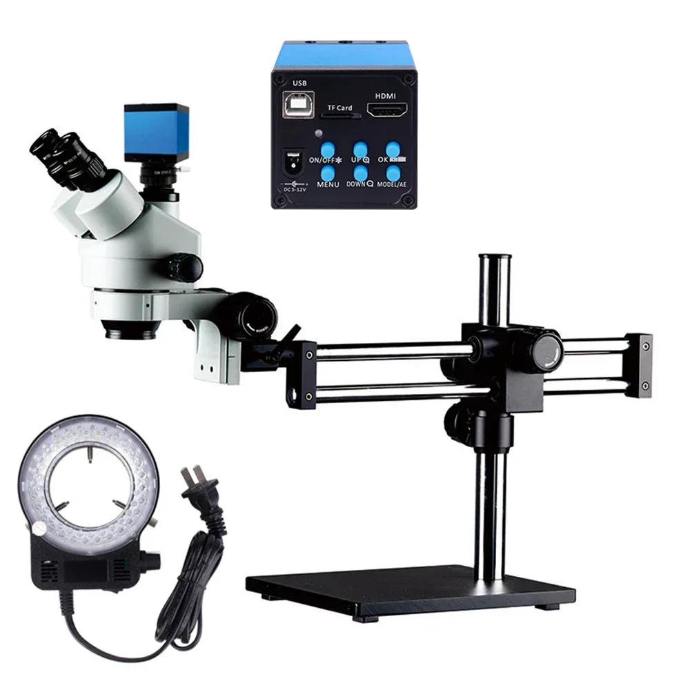 Trinocular Stereo Microscope 7X-45X - Microscope stéréo trinoculaire 7X-45X avec zoom,
