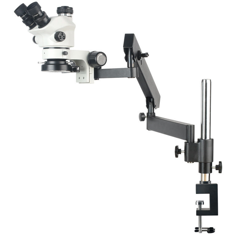 Articulating Arm Boom Stand Microscope - Microscope trinoculaire stéréo 7-50X, bras articulé