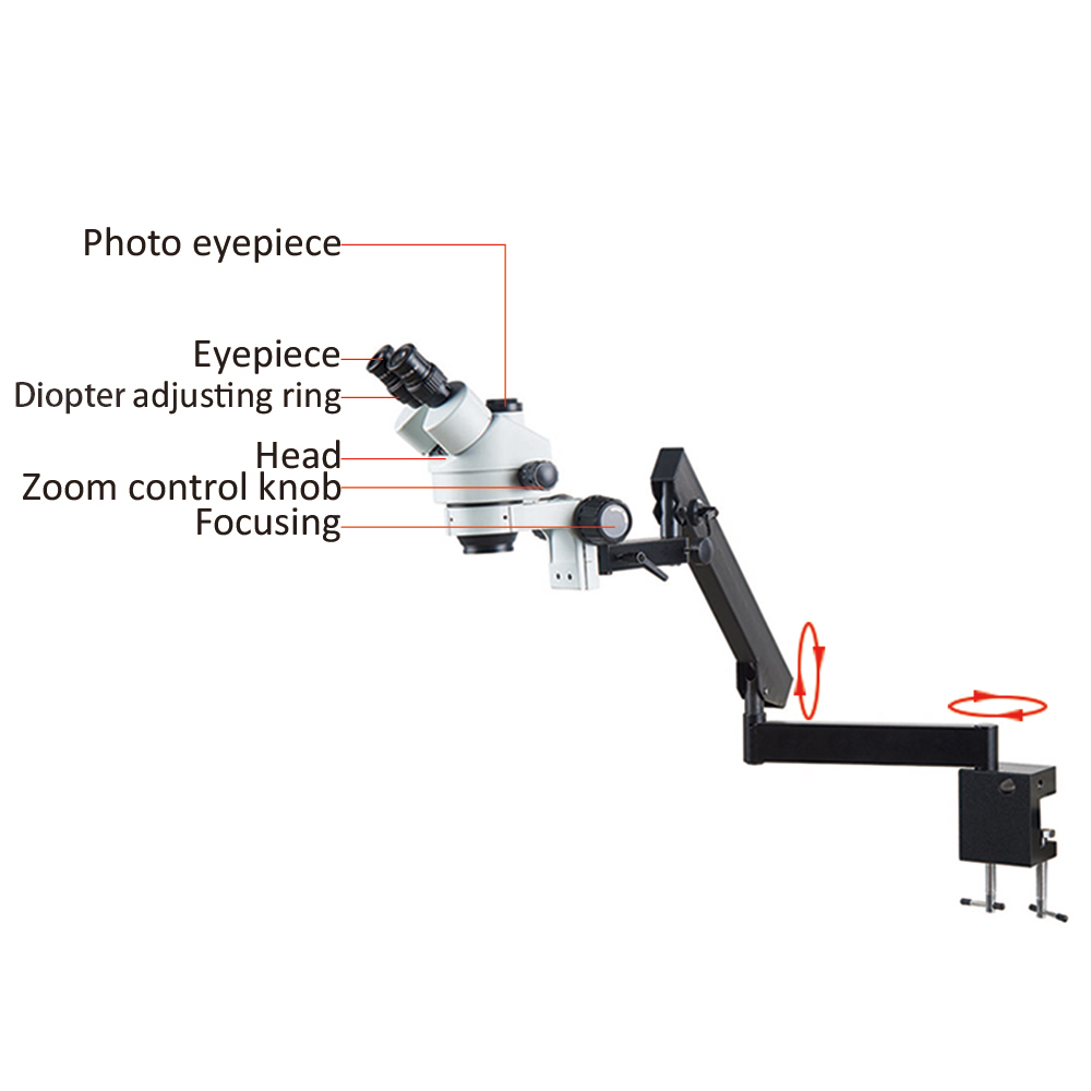 Microscope trinoculaire numéri - Trinocular Stereo Microscope 7X-45X avis et prix