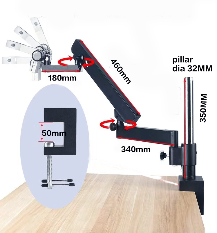 Microscope trinoculaire stéréo - Articulating Arm Boom Stand Microscope avis et prix