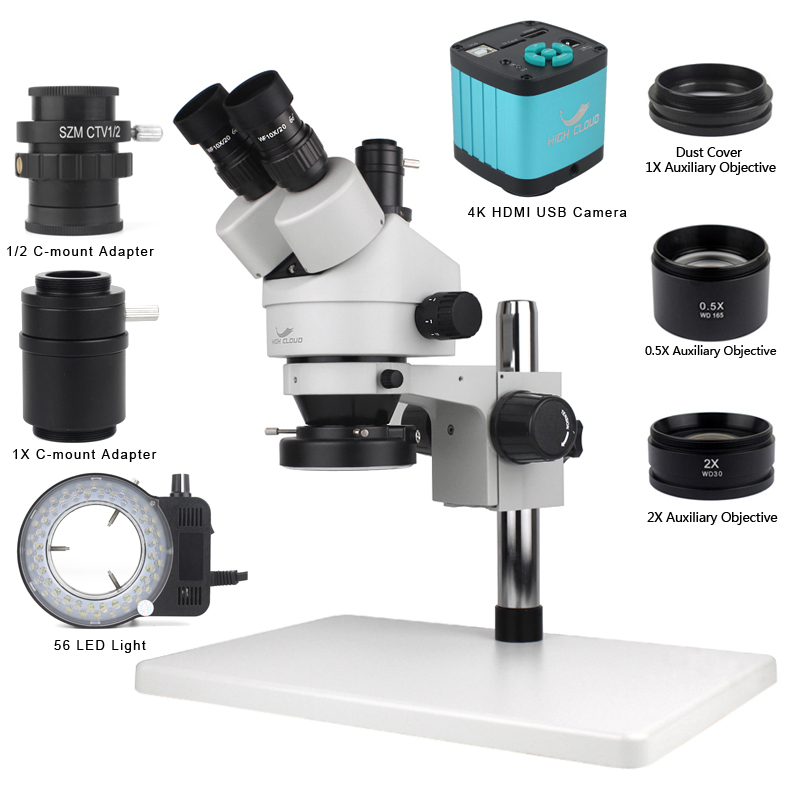 Microscope stéréo trinoculaire - Simul-Focal Industrial Microscope 4K Hdmi avis et prix