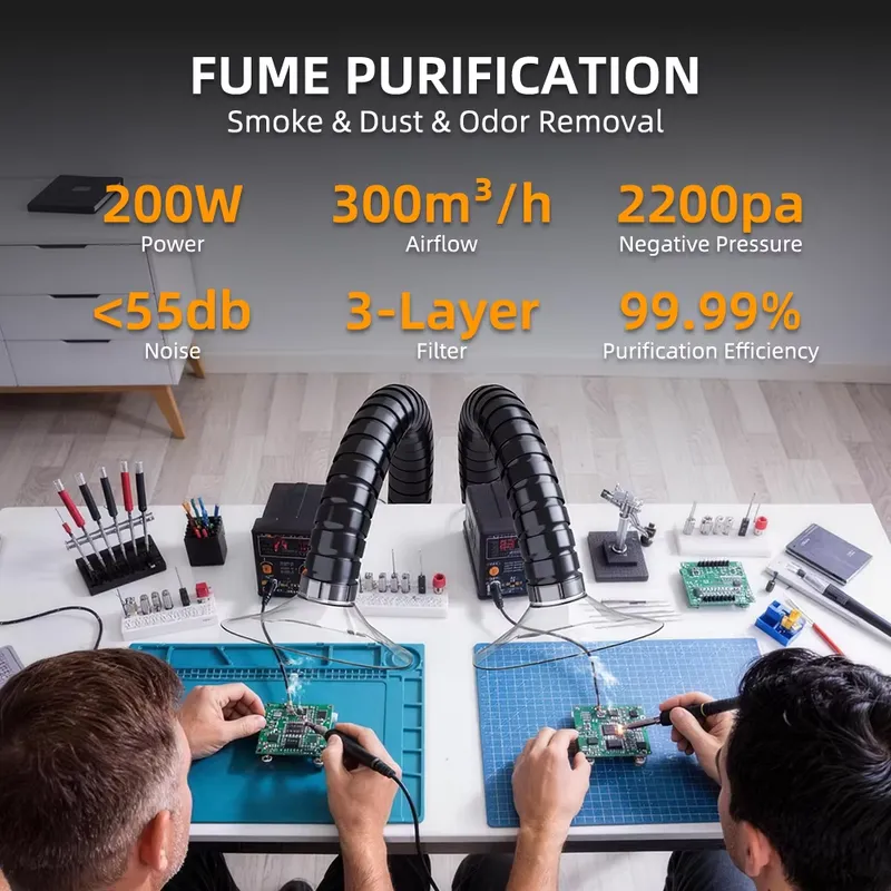 Extracteur de fumée à double b - Fume Extractor Soldering Dual Arm avis et prix
